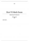 HESI Math Exam (V2 ) - Questions & Answers (Scored A+) | 100% Approved 2023