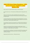 ASHI CPR Exam Study Questions &vert; 100&percnt; Correct Answers &vert; Verified &vert; Latest Update 2024
