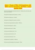 Astro 1 Exam 2 PSU &vert; 85 Questions with 100&percnt; Correct Answers &vert; Verified &vert; Latest Update 2024