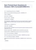 Epic Prelude Exam Questions & Answers 100&percnt; Correct&lpar;SCORED A&plus;&rpar; 