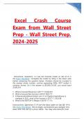 Excel Crash Course Exam from Wall Street Prep - Wall Street Prep. 2024-2025