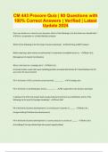CM 443 Procore Quiz &vert; 80 Questions with 100&percnt; Correct Answers &vert; Verified &vert; Latest Update 2024
