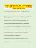 Barber 250 Practice Test &vert; 260 Questions with 100&percnt; Correct Answers &vert; Verified &vert; Latest Update 2024 &vert; 21 Pages