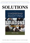 Solution Manual For Contemporary Auditing 11e Edition Test Bank