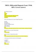 NR 511&colon; Differential Diagnosis Exam 3 With  100&percnt; Correct Answers