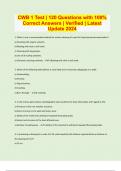 CWB 1 Test &vert; 120 Questions with 100&percnt; Correct Answers &vert; Verified &vert; Latest Update 2024 &vert; 31 Pages