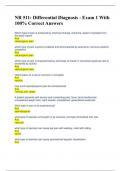 NR 511&colon; Differential Diagnosis - Exam 1 With  100&percnt; Correct Answers