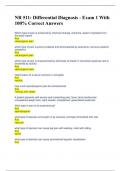 NR 511: Differential Diagnosis - Exam 1 With  100% Correct Answers