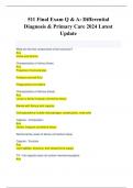 511 Final Exam Q & A&colon; Differential  Diagnosis & Primary Care 2024 Latest Update