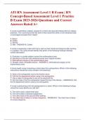 ATI RN Assessment Level 1 B Exam &vert; RN  Concept-Based Assessment Level 1 Practice  B Exam 2023-2024 Questions and Correct  Answers Rated A&plus;