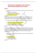 NR 302 HEALTH ASSESSMENT I UNIT 4 PRE-TEST QUESTION AND ANSWERS LATEST UPDATE