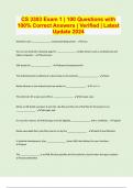 CS 3303 Exam 1 &vert; 100 Questions with 100&percnt; Correct Answers &vert; Verified &vert; Latest Update 2024