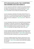 ATI Fundamentals practice Test A QUESTIONS AND ANSWERS 2023&sol;2024 RATED A&plus;