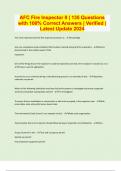 AFC Fire Inspector II &vert; 135 Questions with 100&percnt; Correct Answers &vert; Verified &vert; Latest Update 2024