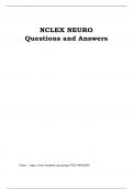 NCLEX NEURO Questions and Answers 2023/ 2024