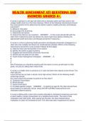 HEALTH ASSESSMENT ATI QUESTIONS AND ANSWERS GRADED A&plus;&period;