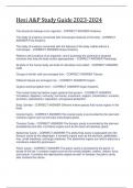 Hesi A&P Study Guide 2023-2024