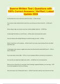 Swerve Written Test &vert; Questions with 100&percnt; Correct Answers &vert; Verified &vert; Latest Update 2024