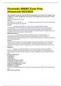 Paramedic NREMT Exam Prep &lpar;Answered&rpar; 2023&sol;2024