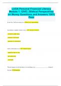 LUOA Personal Financial Literacy Module 1: GIVE | Biblical Perspectives on Money Questions and Answers 100% Pass