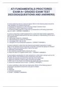 ATI Fundamentals Proctored Exam A+ Graded Exam Test 2023/2024(Questions And Answers)
