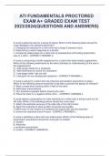 ATI Fundamentals Proctored Exam A&plus; Graded Exam Test 2023&sol;2024&lpar;Questions And Answers&rpar;