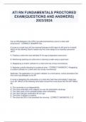 ATI RN Fundamentals Proctored Exam (Questions And Answers) 2023/2024