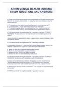 ATI RN Mental Health Nursing Study Questions And Answers Complete Study Solutions