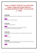 Exam 1: NUR257/ NUR 257 (New 2023/ 2024 Update) Aging and Chronic Illness in  Nursing Exam Review| 100% Correct| Grade A - Galen 