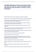 AZ NIC Esthetics Theory Practice Test Questions and Answers Verified 100&percnt; Correct&excl;&excl;