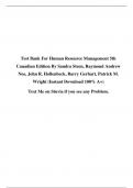 Test Bank For Human Resource Management 5th Canadian Edition By Sandra Steen, Raymond Andrew Noe, John R. Hollenbeck, Barry Gerhart, Patrick M. Wright