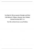 Test Bank for Microeconomics Principles And Policy 13th Edition by William J. Baumol, Alan S. Blinder A+