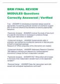 BRM FINAL REVIEW  MODULES Questions  Correctly Answered | Verified