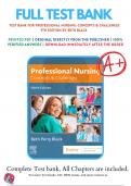 Test bank For Professional Nursing Concepts and Challenges 9th Edition by Beth Black 9780323551137 Chapter 1-16 All Chapters with Answers and Rationals