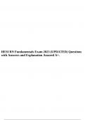 HESI RN Fundamentals Exam 2023 (UPDATED) Questions with Answers and Explanation Assured A+.