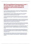 RN Concept-Based Assessment Level 1  Practice B Exam Latest 2023-2024  Questions and Correct Answers A  Graded
