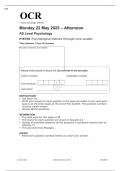 OCR AS Level Psychology PAPER 1 and 2 JUNE 2023 QUESTION PAPERS AND MARK SCHEMES