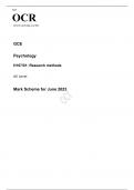 OCR AS Level Psychology H167&sol;01 JUNE 2023 MARKSCHEME&colon; Research methods