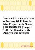 Test Bank For Foundations of Nursing 9th Edition by Kim Cooper, Kelly Gosnell | 9780323812030 |Chapter 1-41 | All Chapters 2024