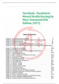 Test Bank - Psychiatric Mental Health Nursing by Mary Townsend (9th Edition, 2017)
