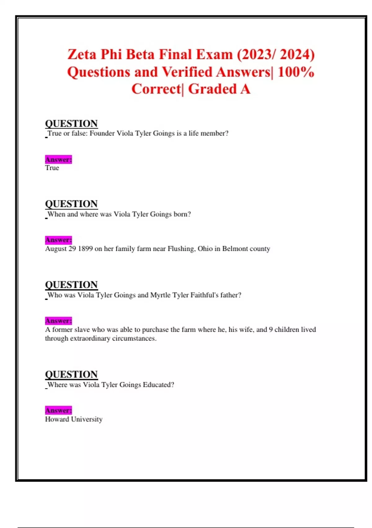 Zeta Phi Beta Interview Questions And Answers - Verified Academic Solutions