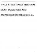 WALL STREET PREP PREMIUM EXAM QUESTIONS AND ANSWERS 2023/2024 GRADED A+.