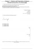 Chapter 7 - Stucture and Preparation of Alkenes_ Elimination Reactions (Test Bank)