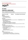 AQA A-LEVEL ENGLISH LANGUAGE Paper 2 Language diversity and change JUNE 2023 QP
