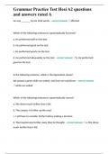 Grammar Practice Test Hesi A2 questions and answers rated A