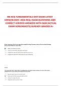 RN HESI FUNDAMENTALS EXIT EXAM LATEST VERSION 2023 -2023 REAL EXAM QUESTIONS AND  CORRECT VERIFIED ANSWERS WITH NGN (ACTUAL EXAM SCREENSHOTS) ALREADY GRADED A+ 
