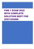 PSM 1 EXAM 2022  WITH COMPLETE  SOLUTION BEST FOR  2023 EXAMS 