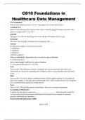 C810 Foundations in Healthcare Data Management Question and correct detailed answers &lpar;100&percnt;  A&plus; score&rpar;