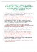 RN ADULT MEDICAL SURGICAL ONLINE  PRACTICE 2023 A FOR NGN ANSWERS EXPERT  VERIFIED VERSION UPDATED 2023-2024  GUARANTEED PASS