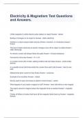 Electricity & Magnetism Test Questions and Answers&period;